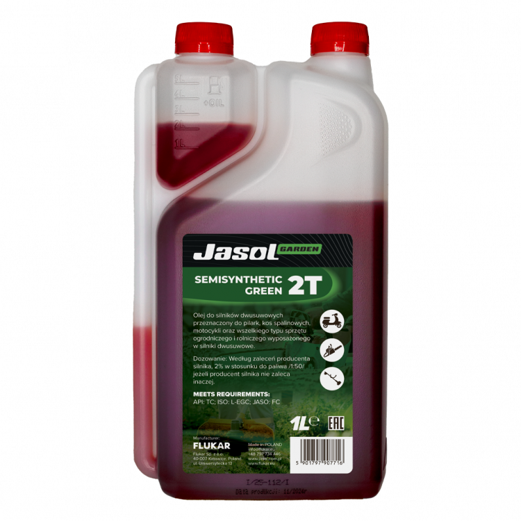 Олива для садової техніки  JASOL 2T Stroke OIL Semisynthetic TC RED 1л