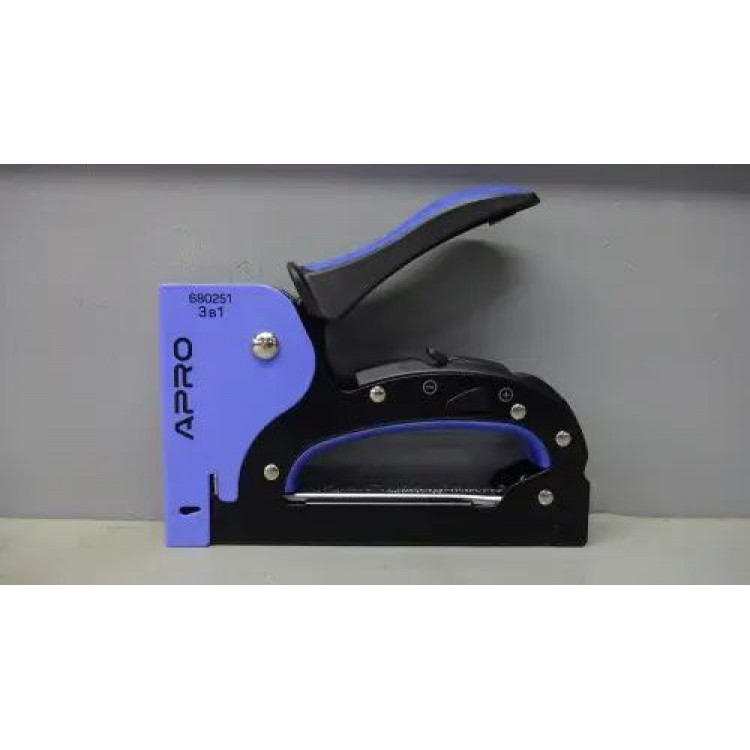 Степлер ресорний 3 в 1 APRO для скоби 6-14 мм сталевий корпус, двохпозиційне регулювання удару