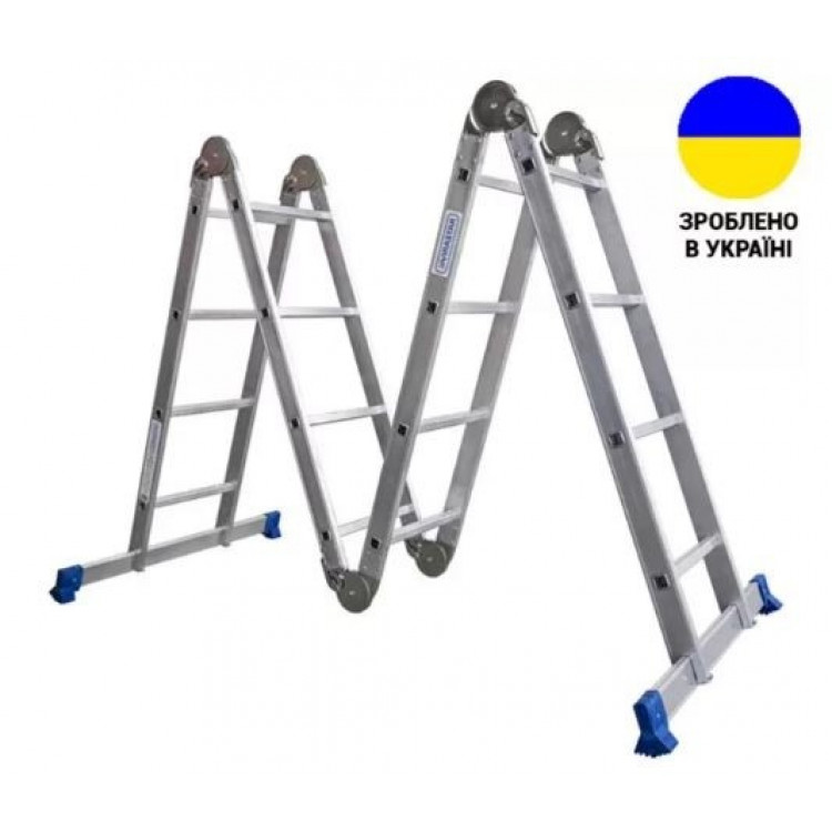 Драбина-стрем'янка шарнірна алюмінієва  VIRASTAR ACROBAT 4 x 3 сходинокалюмінієва
