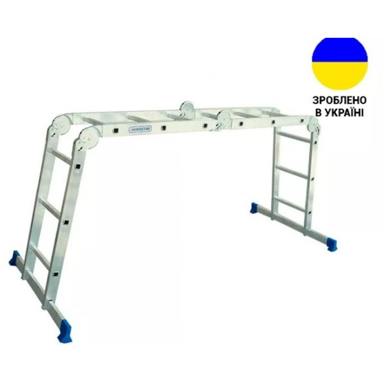 Драбина-стремянка багатофункційна шарнірна VIRASTAR TRANSFORMER 4x3 сходинок