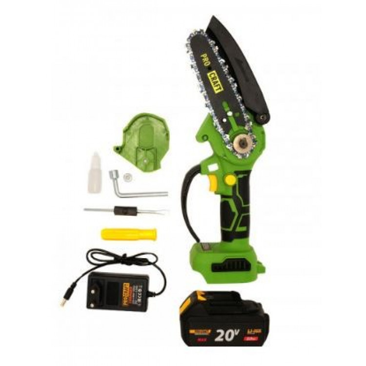 Ланцюгова міні пила акумуляторна PRO-CRAFT PКA-18В (шина, ланцюг, зарядний пристр. акумулятор)