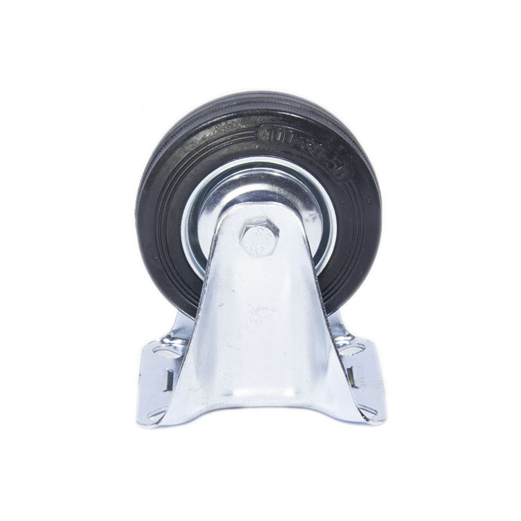 Колесо резинове з кронштейном 100 мм глухе