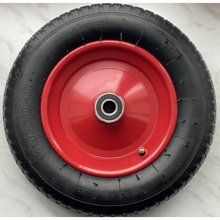 Колесо до тачки PN ТМ VINHOZGROUP 3,50 * 8  4PR, підш. d 20 мм, ступиця 95 мм + ось