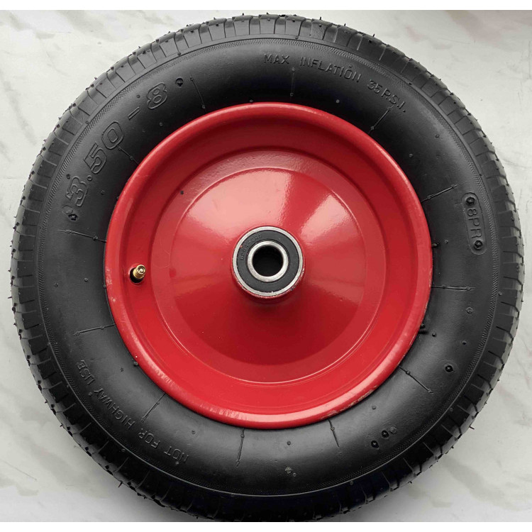 Колесо до тачки PN ТМ VINHOZGROUP 3,50 * 8  8PR, підш. d 20 мм, ступиця 95 мм + ось