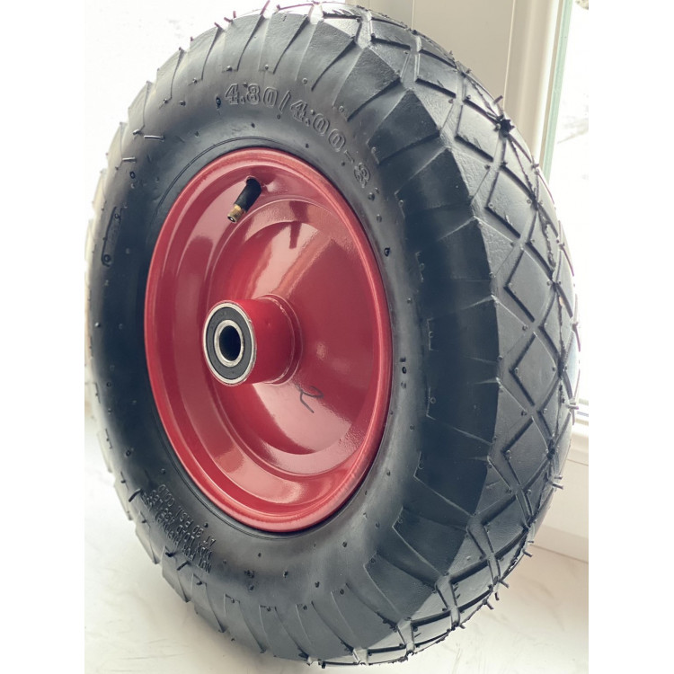 Колесо до тачки PN ТМ VINHOZGROUP 4,00 * 8 4PR квадрат, підш. d 20 мм, ступиця 95 мм + ось