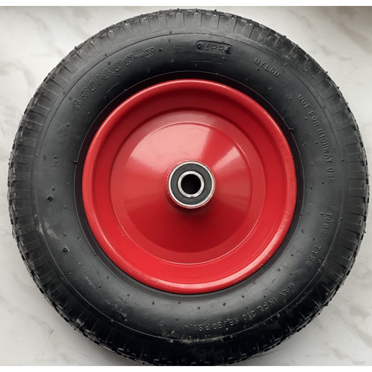 Колесо до тачки PN ТМ VINHOZGROUP 4,00 * 8 4PR лапка, підш. d 20 мм, ступиця 95 мм + ось