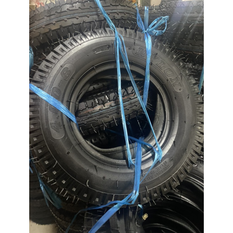 Покришка тачка + камера ТМ VINHOZGROUP 4,00 - 8 12 PR (протектор шип) 3,0 кг