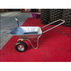 Тачка будівельна ТМ VINHOZGROUP двух колісна, 65 л 120 кг, колесо 4,00 - 6 поліуретан, підшипник d20