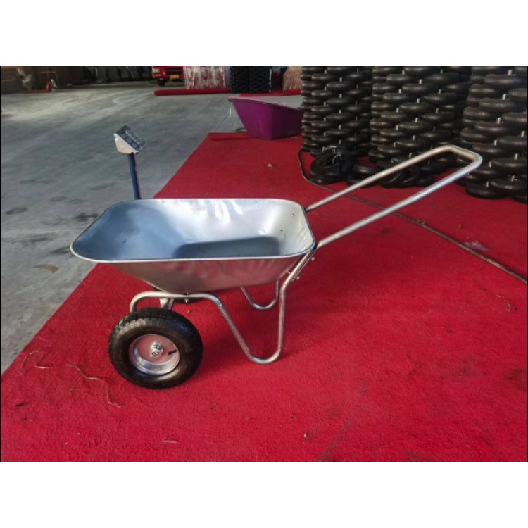 Тачка будівельна ТМ VINHOZGROUP двух колісна, 65 л 120 кг, колесо 4,00 - 6 поліуретан, підшипник d20