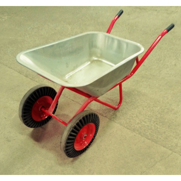 Тачка будівельна ТМ VINHOZGROUP двух колісна, 90 л 230 кг, колесо 4,00 - 8 гусматик, підшипник d20