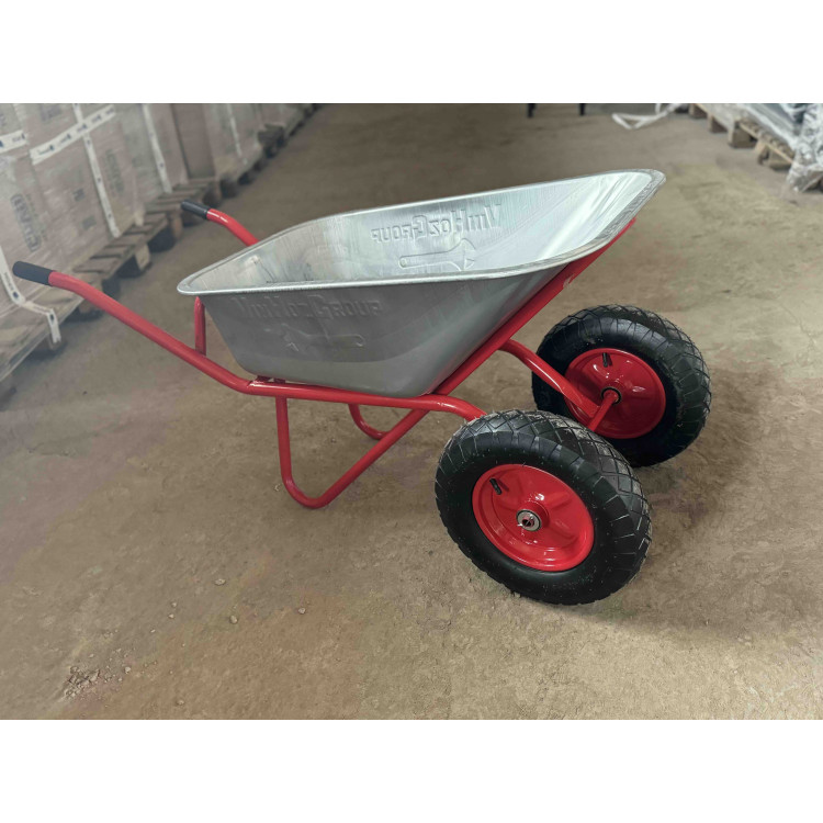 Тачка будівельна ТМ VINHOZGROUP двух колісна, 90 л 230 кг, колесо 4,00 - 8 пневматичне,підшипник d20