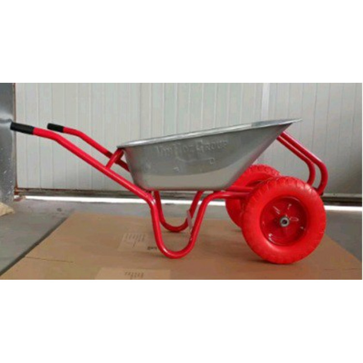 Тачка будівельна ТМ VINHOZGROUP двух колісна, 90 л 230 кг, колесо 4,00 - 8 поліуретан, підшипник d20