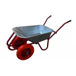 Тачка будівельна ТМ VINHOZGROUP двух колісна, 90 л 230 кг, колесо 4,00 - 8 поліуретан, підшипник d20