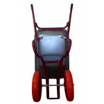 Тачка будівельна ТМ VINHOZGROUP двух колісна, 90 л 230 кг, колесо 4,00 - 8 поліуретан, підшипник d20