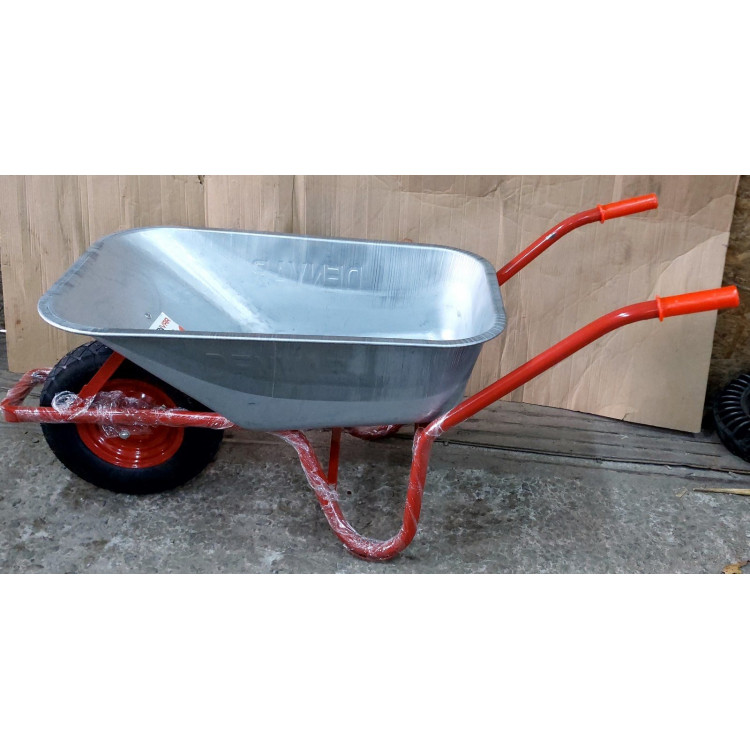 Тачка будівельна ТМ VINHOZGROUP одно колісна, 85 л 120 кг, колесо 4,00 - 8 пневматичне, підшип d20