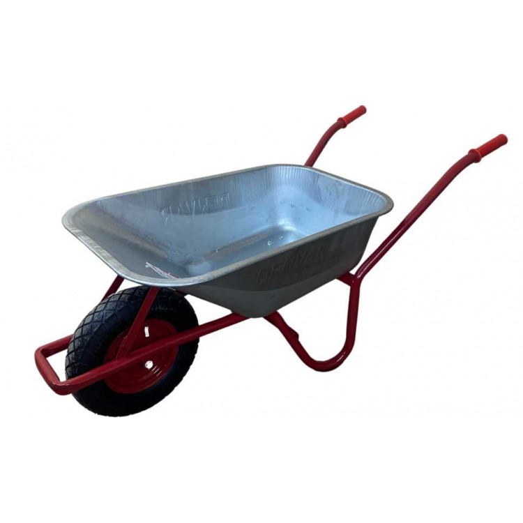 Тачка будівельна ТМ VINHOZGROUP одно колісна, 90 л 160 кг, колесо 4,00 - 8 PN, підшип d20 (рожева)