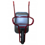 Тачка будівельна ТМ VINHOZGROUP одно колісна, 90 л 160 кг, колесо 4,00 - 8 PN, підшип d20 (рожева)