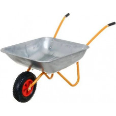 Тачка будівельна ТМ VINHOZGROUP одно колісна, 90 л 160 кг, колесо 4,00 - 8 PN, підшип d20 (салатова)