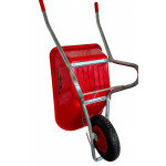 Тачка будівельна ТМ VINHOZGROUP одно колісна, 90 л 160 кг, колесо 4,00 - 8 PN, підшип d20 (червона)