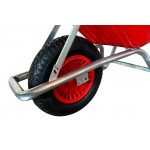 Тачка будівельна ТМ VINHOZGROUP одно колісна, 90 л 160 кг, колесо 4,00 - 8 PN, підшип d20 (червона)