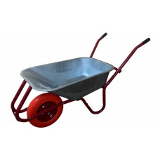 Тачка будівельна ТМ VINHOZGROUP одно колісна, 90 л 180 кг, колесо 4,00 - 8 поліуретан, підшипник d20