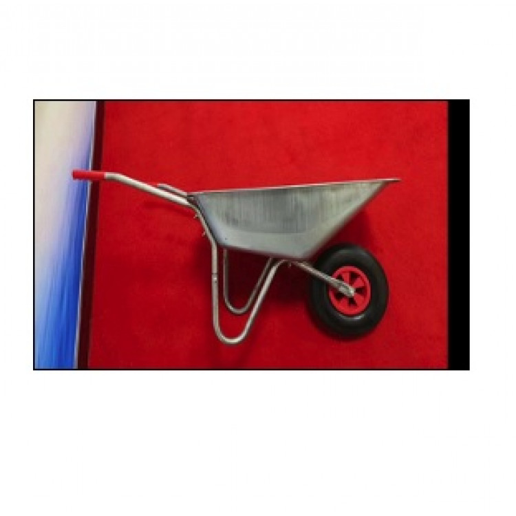 Тачка садова ТМ VINHOZGROUP одно колісна, 80 л 100 кг, колесо 3,50 - 6 пневматичне, втулка