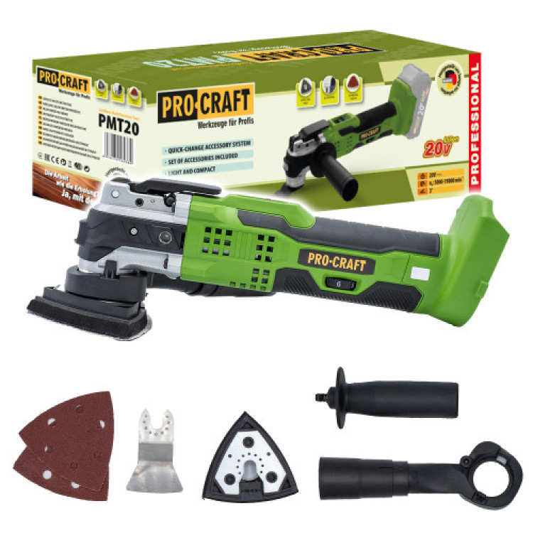 Реноватор багатофункціональний інструмент Procraft PMT20 (без АКБ та зар. прист.)