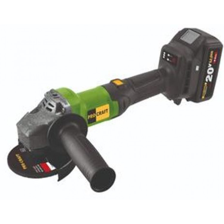 Шліфмашина кутова (болгарка) акумуляторна 125 мм PRO-CRAFT PGA-20 Universal (з 2 АКБ та зар. прист.)
