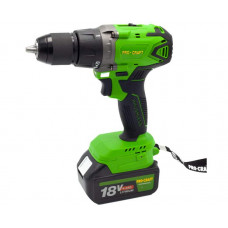 Шуруповерт акумуляторний PRO-CRAFT Industrial PA-18 BL Extra (метал. корпус редуктора) у кейсі