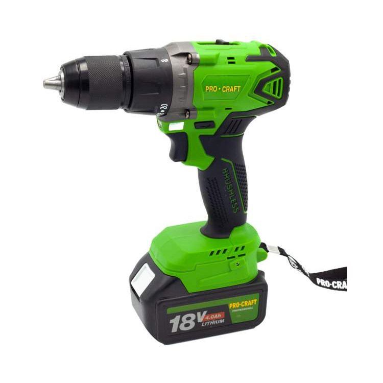 Шуруповерт акумуляторний PRO-CRAFT Industrial PA-18 BL Extra (метал. корпус редуктора) у кейсі