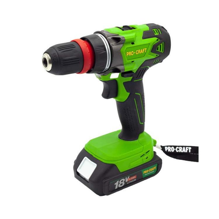 Шуруповерт акумуляторний PRO-CRAFT Industrial PA-18 DFR патроном Extra (метал. корпус редуктора)