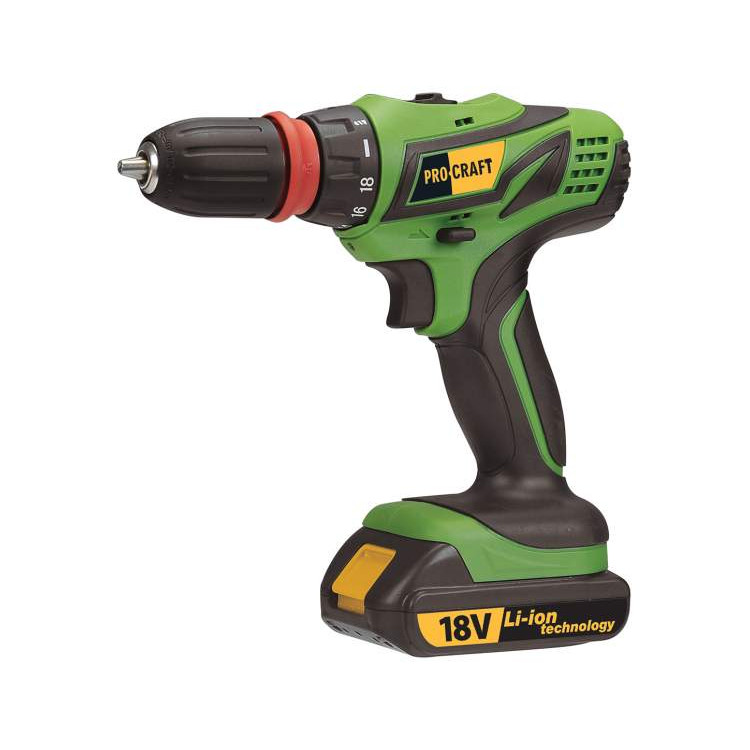 Шуруповерт акумуляторний PRO-CRAFT PA-18 PRO з DFR патроном (дві батареї)