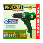 Шуруповерт мережевий PRO-CRAFT PB1350, 2 швидкості