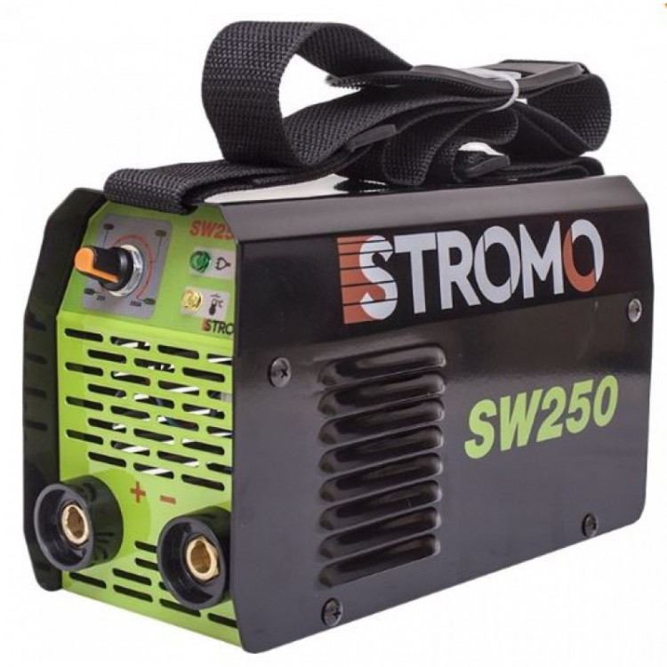 Зварювальний апарат інверторний Stromo SW-250 (у комплект, маска, кабеля, щітка-молоток, ремінь)