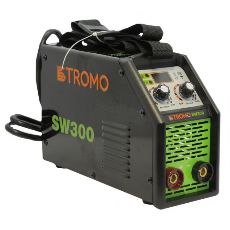 Зварювальний апарат інверторний Stromo SW300 (в комплект, маска, кабелі, щітка-молоток, ремінь)