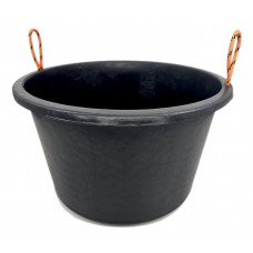 Таз будівельний TM KAVOR чорний круглий (прорезинений) 40 л ручка - мотузка