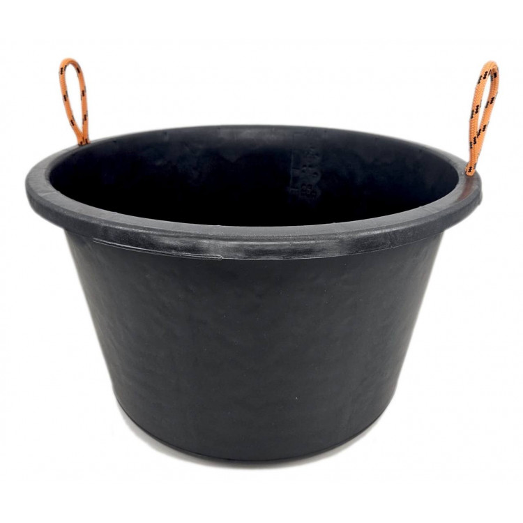 Таз будівельний TM KAVOR чорний круглий (прорезинений) 65 л ручка - мотузка