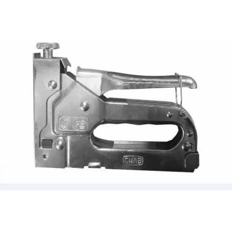 Степлер пружинний СИЛА для скоби 4-14 мм сталевий корпус, регулювання удару колесом