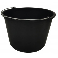 Відро господарське 20 л TM KAVOR чорне кругле з мет.ручкою та мірною шкалою (прорезинене) посилене