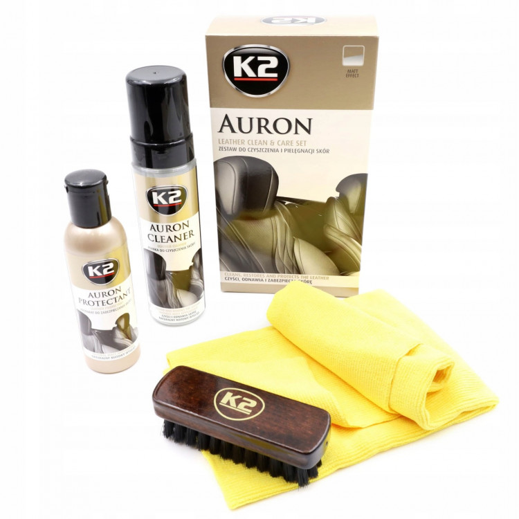 К2 Auron Leather Clean&Care Set  Набір для догляду за шкірян. оббивкою з щіткою/мікрофіброю G420