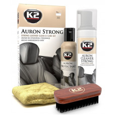 К2 Auron Strong Leather Clean&Care Set Набір для догляду за шкірян. оббивкою з щіткою/мікрофібр.G421
