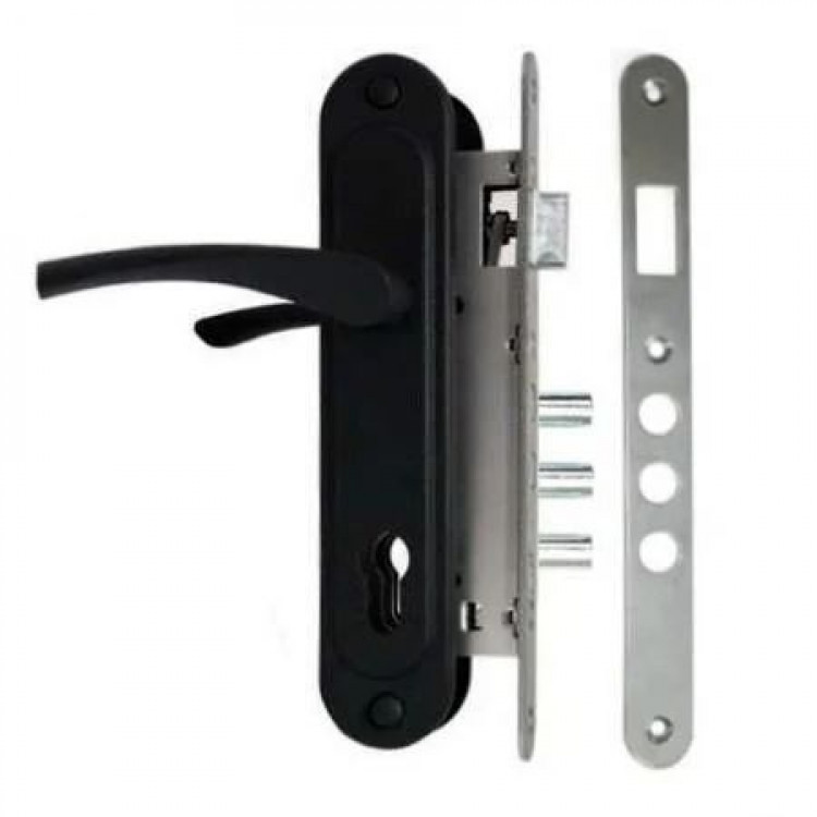 Замок врізний Аріко 85 мм чорний