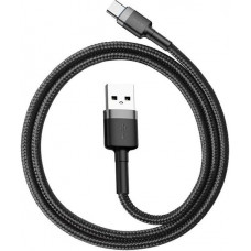 Кабель зарядний Baseus USB - Type-C, 2.0м  2.0A, сірий/чорний