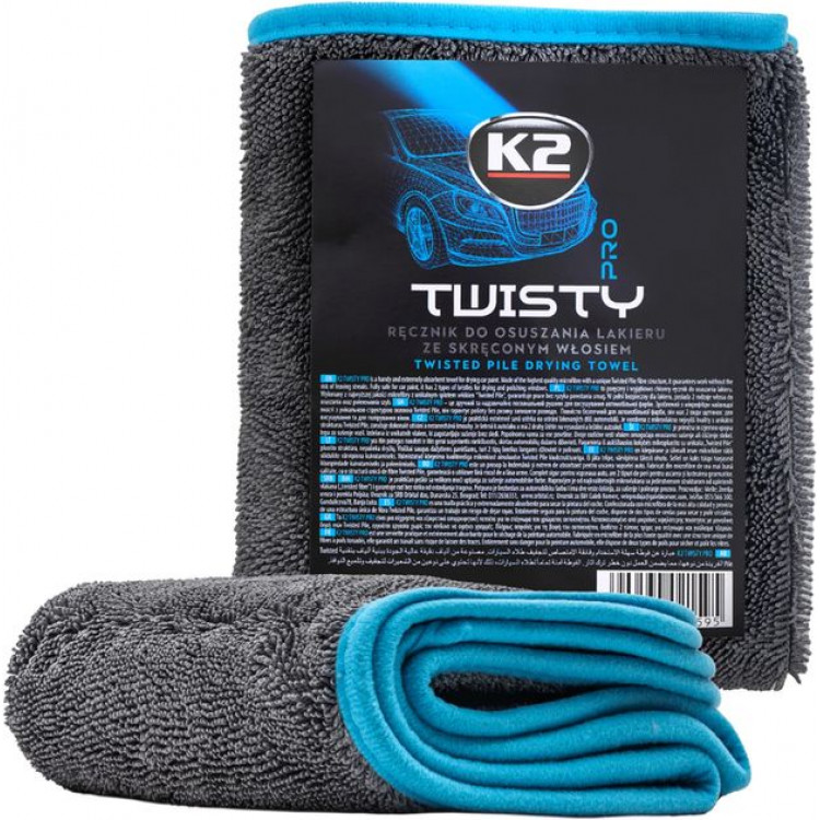 К2 Twisty Pro Рушник для сушки лакофарбової поверхні, мікрофібра 40х60см  D0224