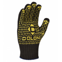DOLONI  Рукавиці чорні  в синю крапку  667