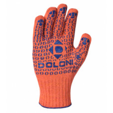 DOLONI  Рукавиці рожеві  в синю крапку 526