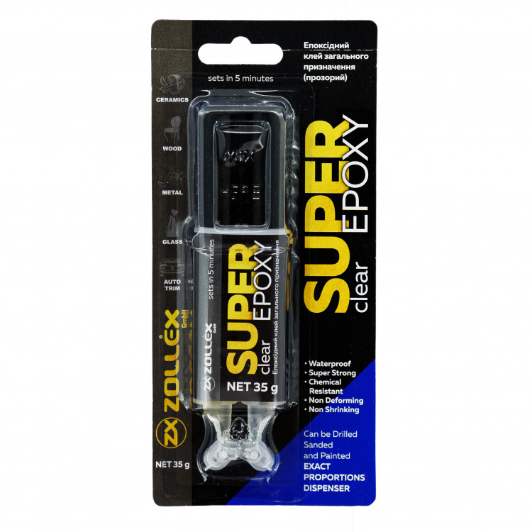 Клей епоксідний універсальний (прозорий) СL-300  Zollex 35г 15034