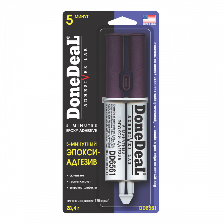 DoneDeaL Клей епоксид адгезив прозорий (шприц) 28.4g DD6561