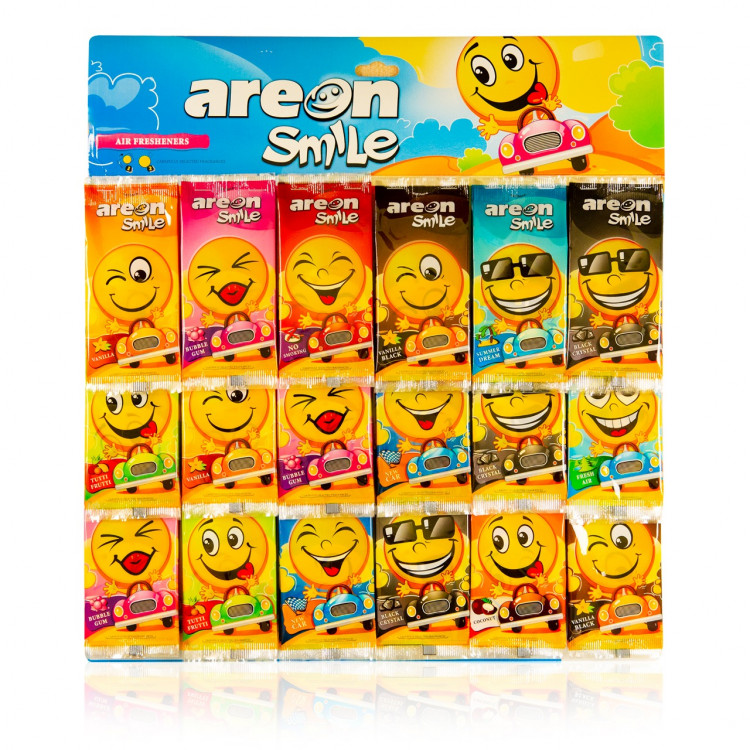 Ароматизатор сухий Areon Smile MIX 15шт (асорті мікс)