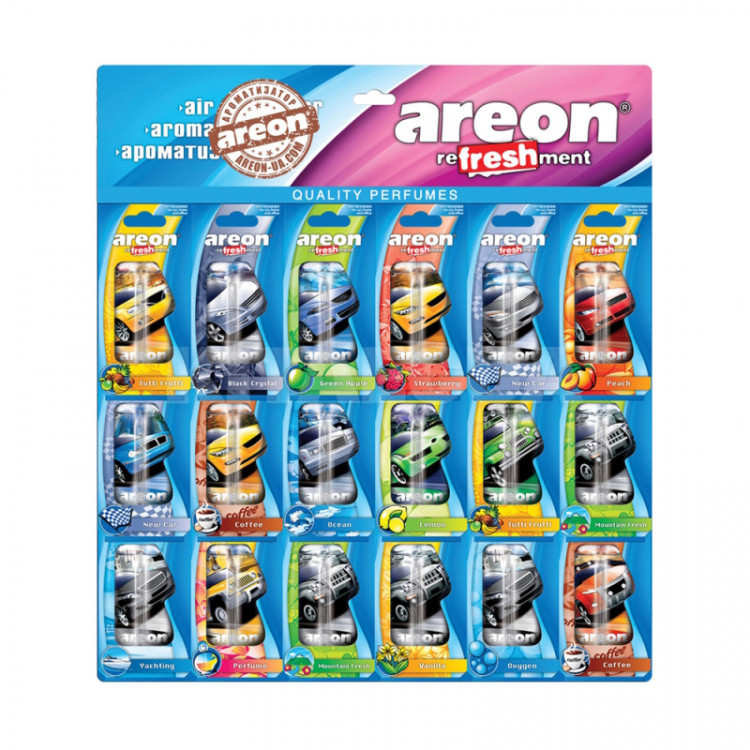 Ароматизатор рідкий Areon АВТО MIX 18 шт (асорті мікс)